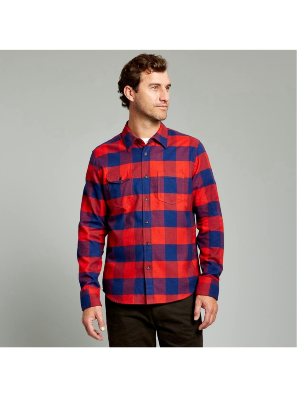Flint And Tinder American Made Flannel Mens XL Blue Red Plaid Shirt Huckberry